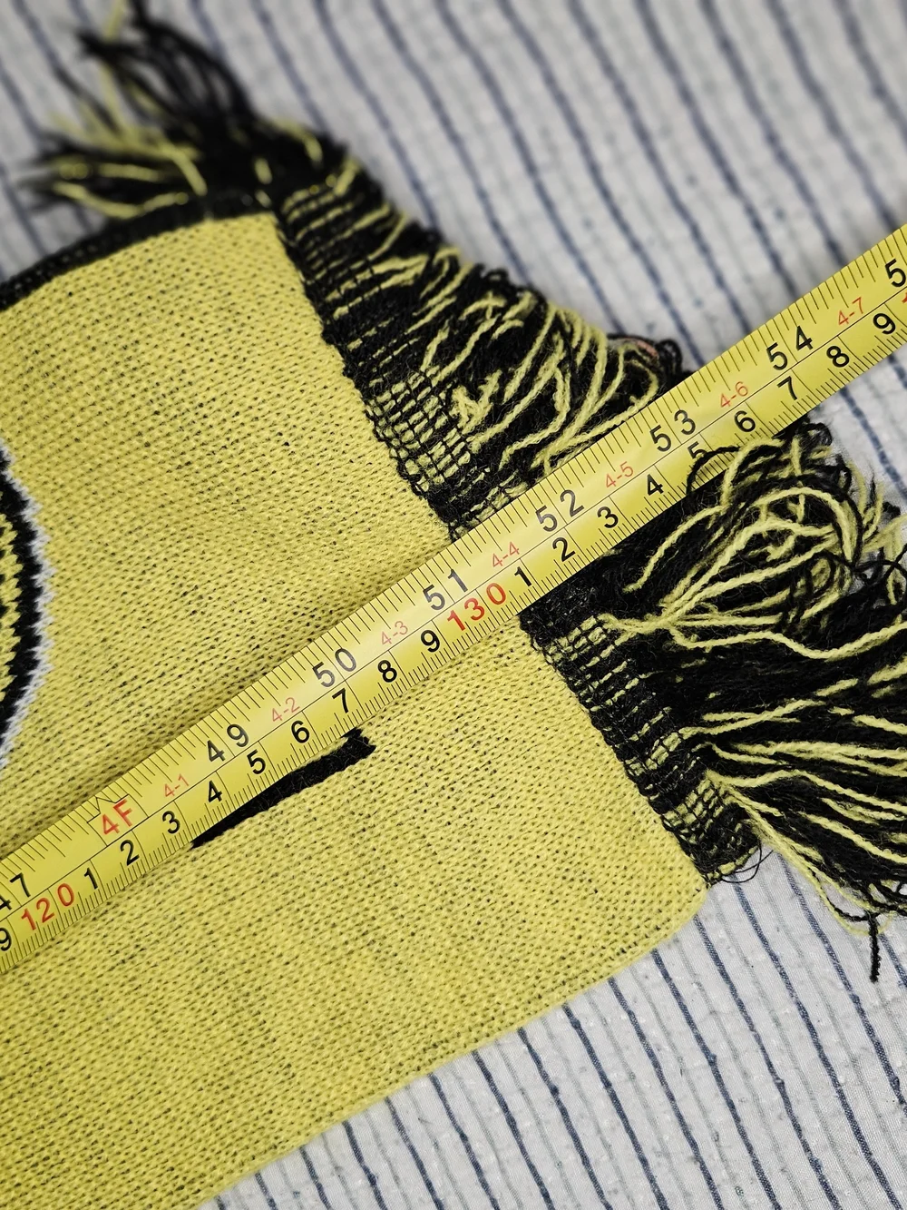 Black & Yellow Soccer Scarf with Checkered Design